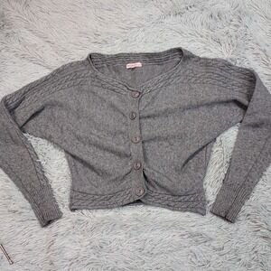 Kessley Sweater Womens M Gray Wool Cashmere Blend Soft Cozy Comfort Cropped